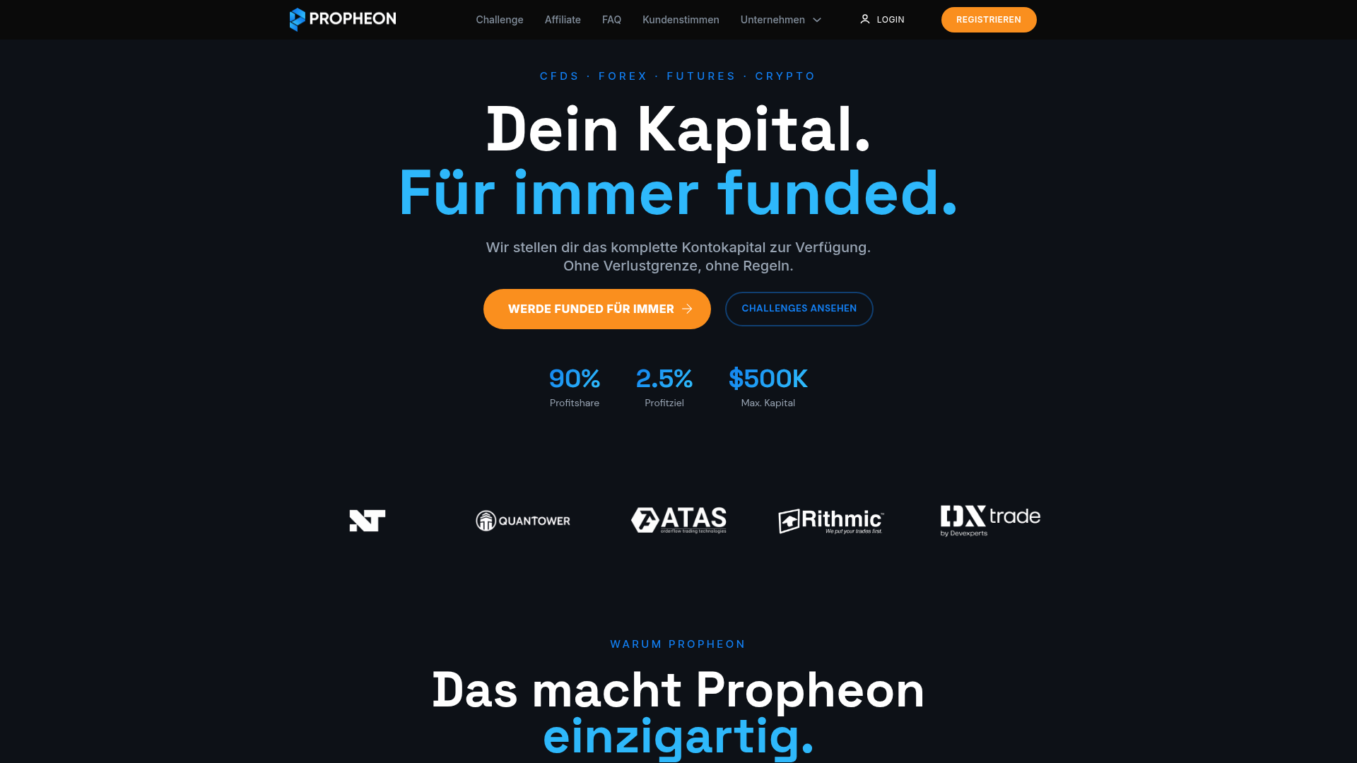 Propheon — homepage preview